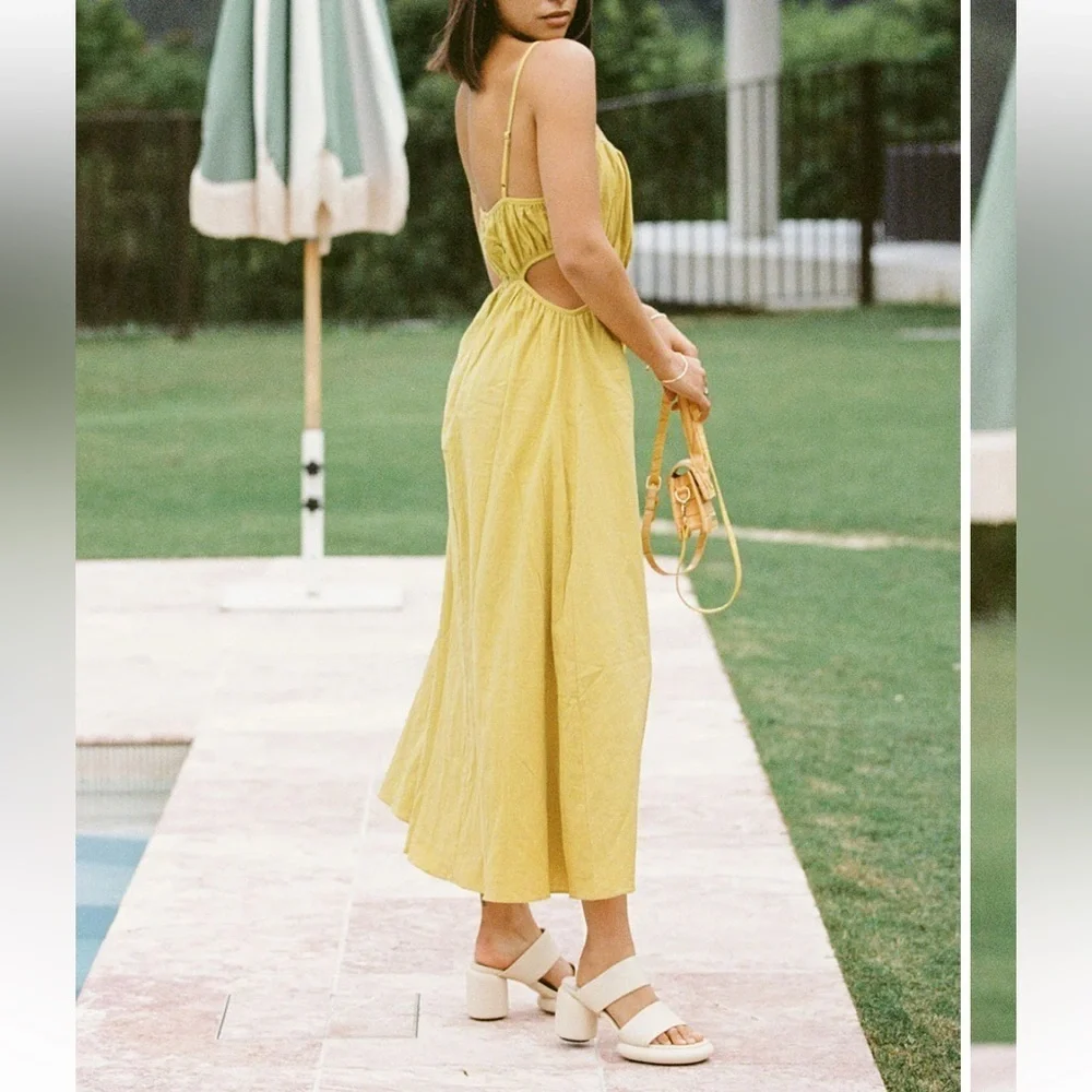 Sabo Skirt Yellow Midi Dress - Picture 9 of 12